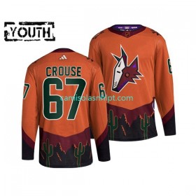 Camiseta Arizona Coyotes LAWSON CROUSE 67 Adidas 2022-2023 Reverse Retro Laranja Authentic - Criança